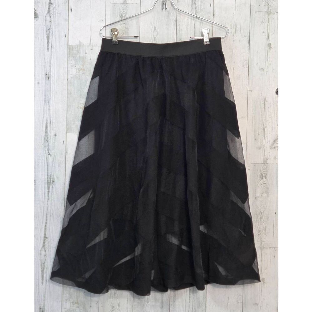 & Other Stories Goth Witchy Burnout Mesh Chevron Midi Skirt Sz. 10